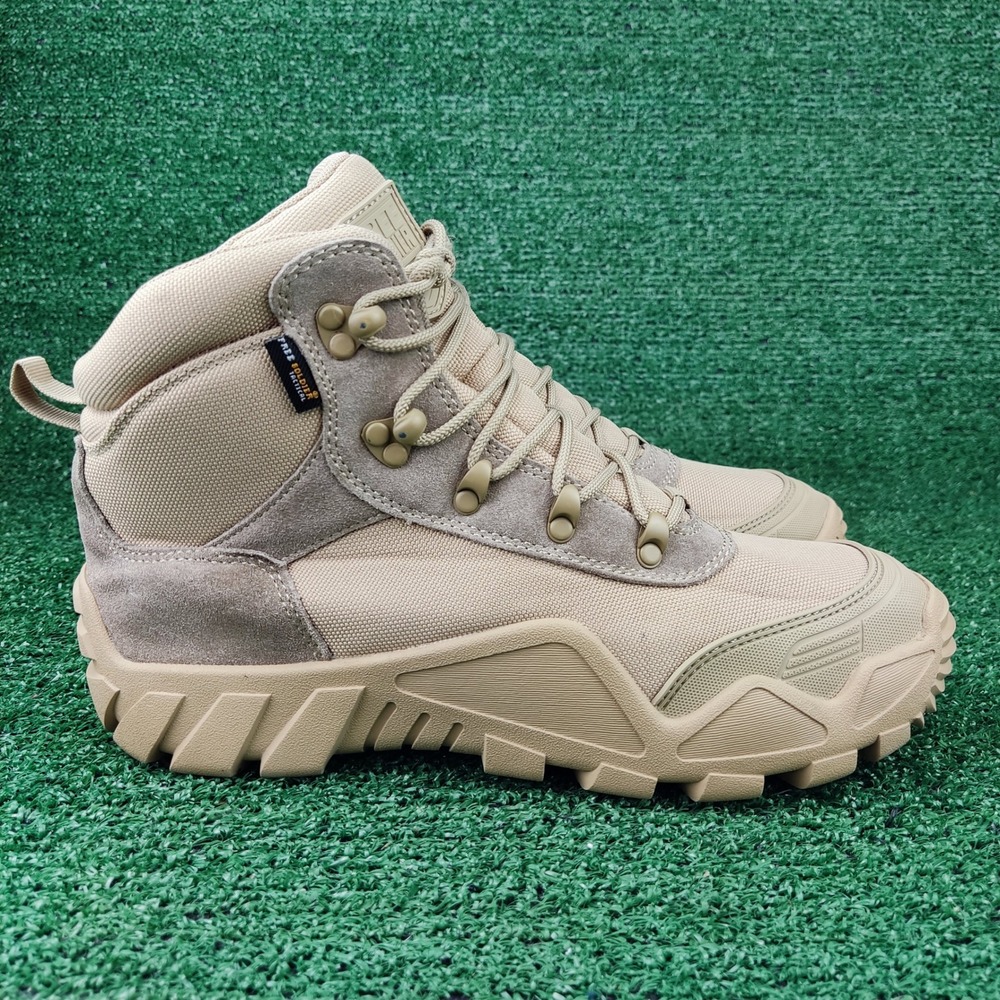 Free‎ Soldier Tactical Boots Mens 9.5 Tan ACC0034 Combat Hiking Suede Canvas